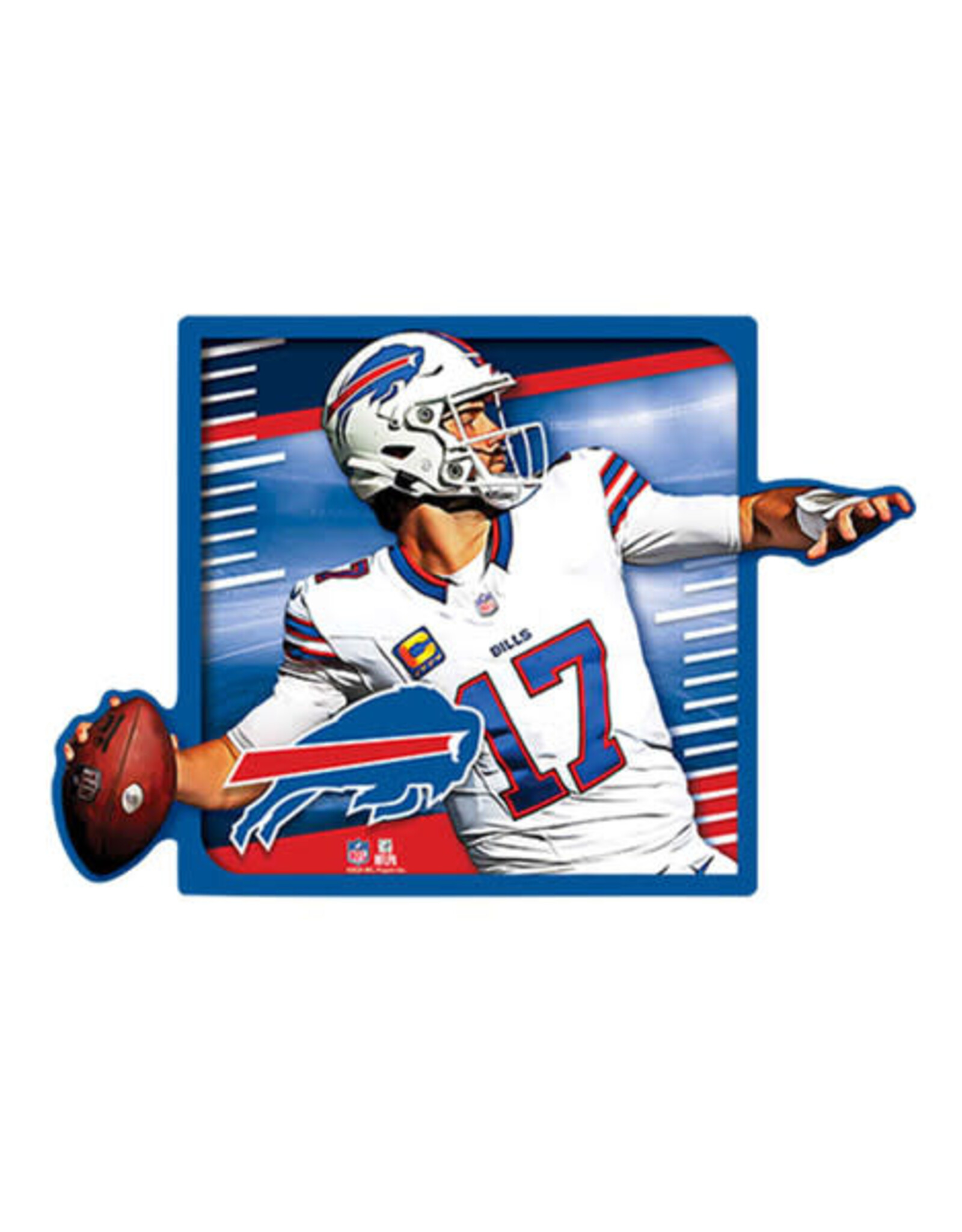 Open Road Brands Buffalo Bills Josh Allen Player In Motion Wood Sign