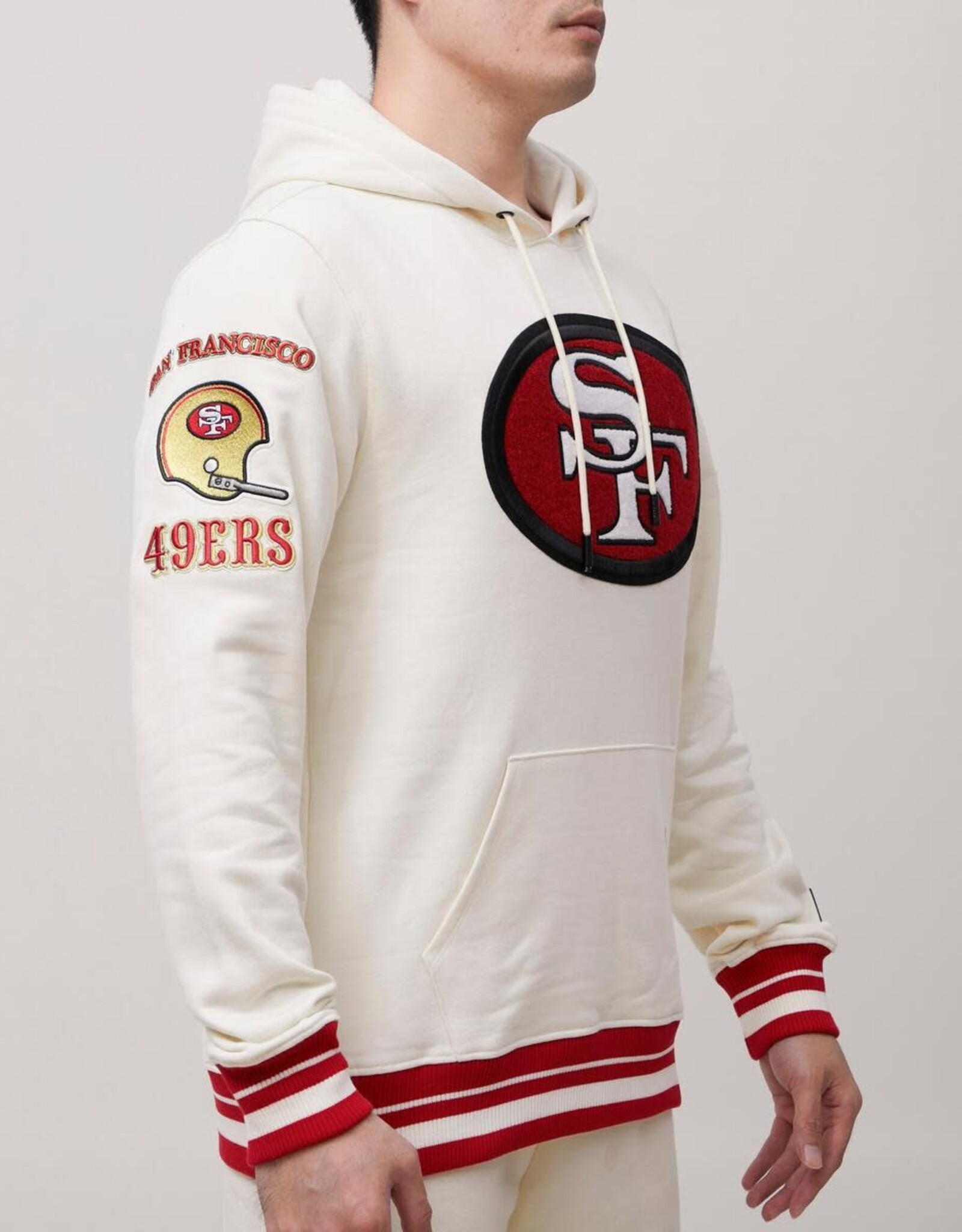 Pro Standard San Francisco 49ers Men's Retro Classic Fleece Pullover Hoodie - Eggshell