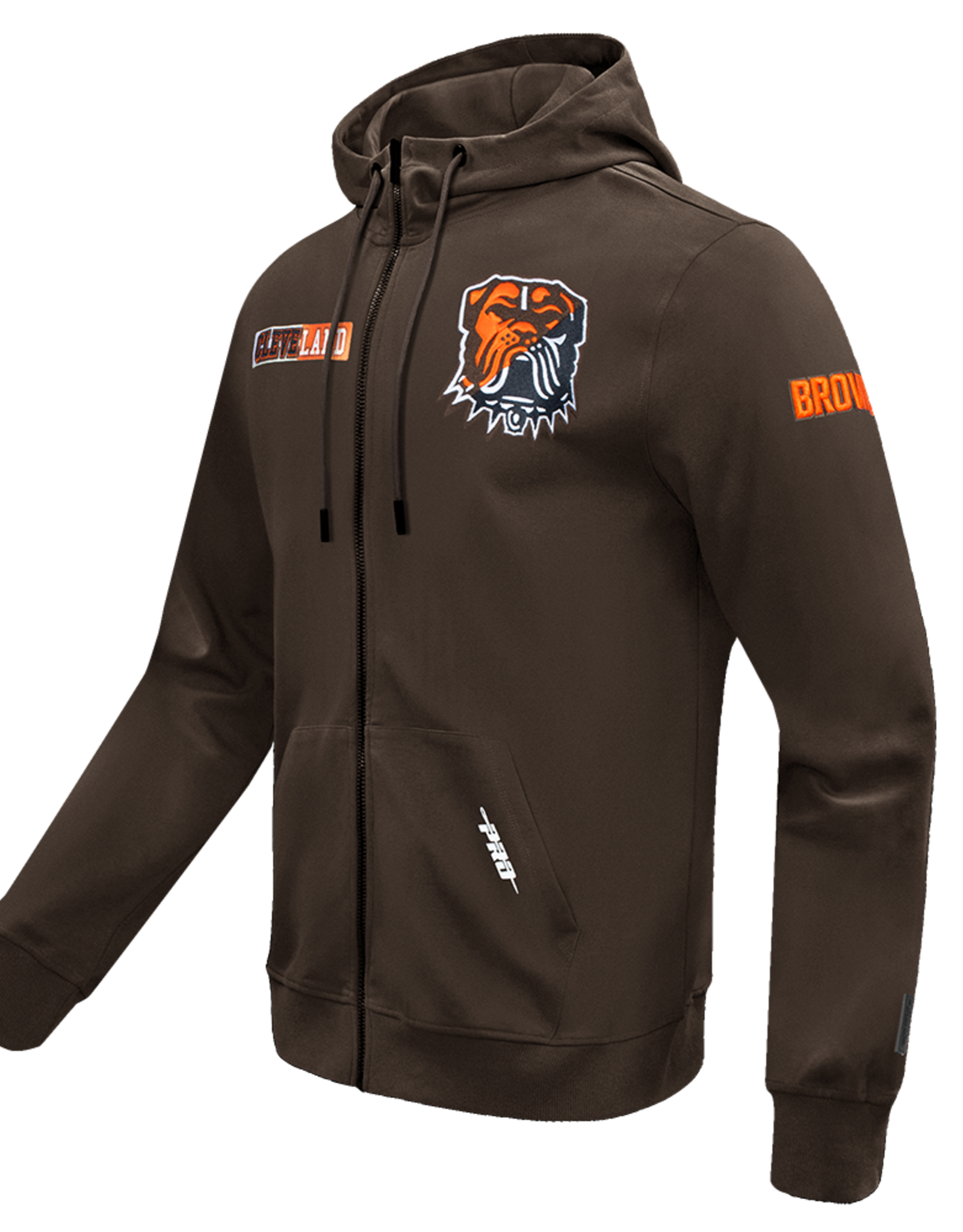 Pro Standard Cleveland Browns Men's Split Logo Front Zip Hoodie