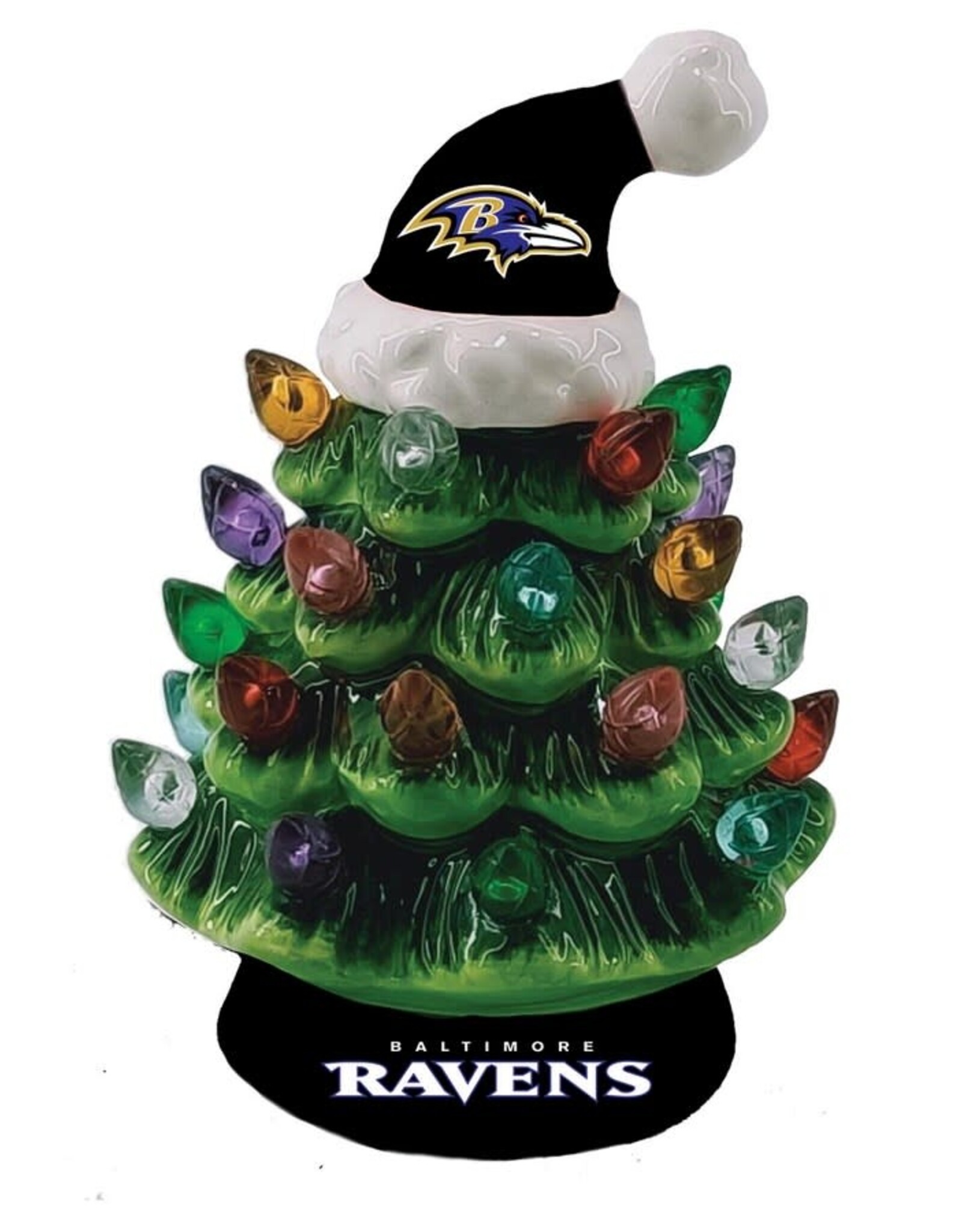 EVERGREEN Baltimore Ravens  4" Lighted LED Ceramic Tree Ornament