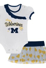 OUTERSTUFF Michigan Wolverines Newborn Love My Team Creeper Skirt Dress