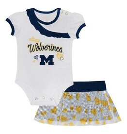 OUTERSTUFF Michigan Wolverines Newborn Love My Team Creeper Skirt Dress