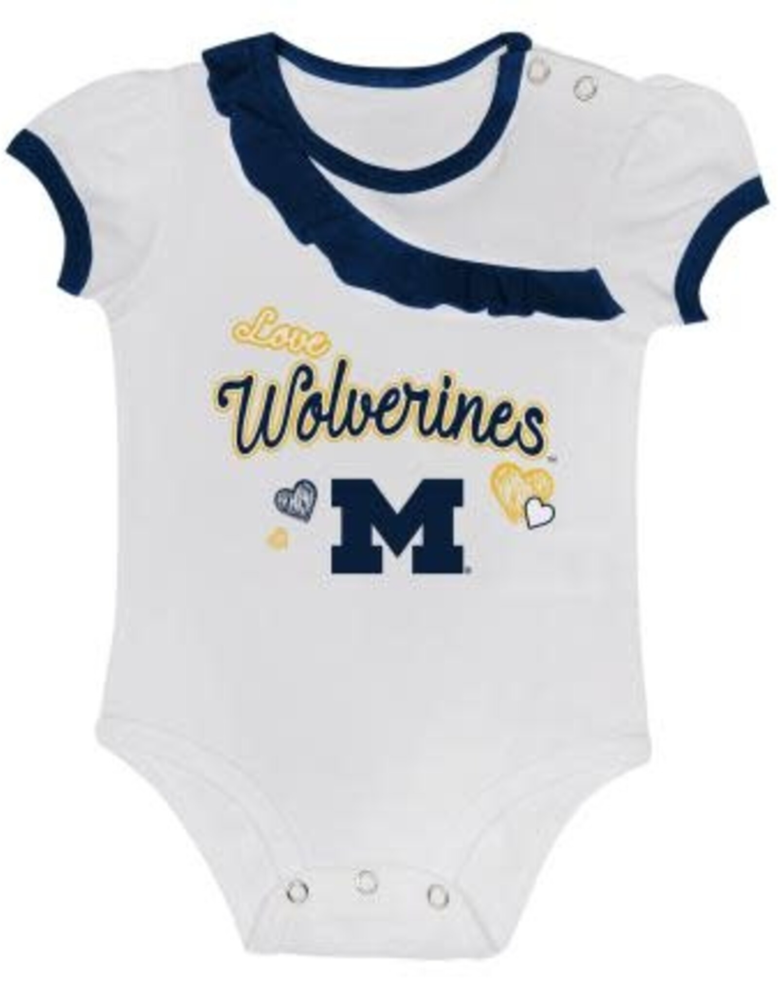 OUTERSTUFF Michigan Wolverines Newborn Love My Team Creeper Skirt Dress
