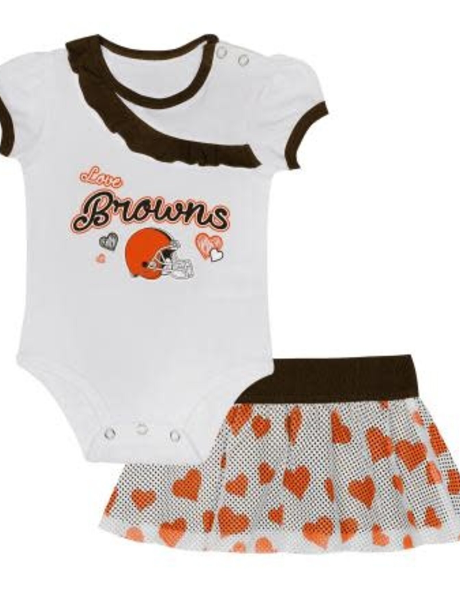 OUTERSTUFF Cleveland Browns Newborn Love My Team Creeper Skirt Dress