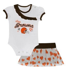 OUTERSTUFF Cleveland Browns Newborn Love My Team Creeper Skirt Dress