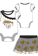OUTERSTUFF Pittsburgh Steelers Newborn Love My Team Creeper Skirt Dress