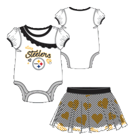 OUTERSTUFF Pittsburgh Steelers Newborn Love My Team Creeper Skirt Dress