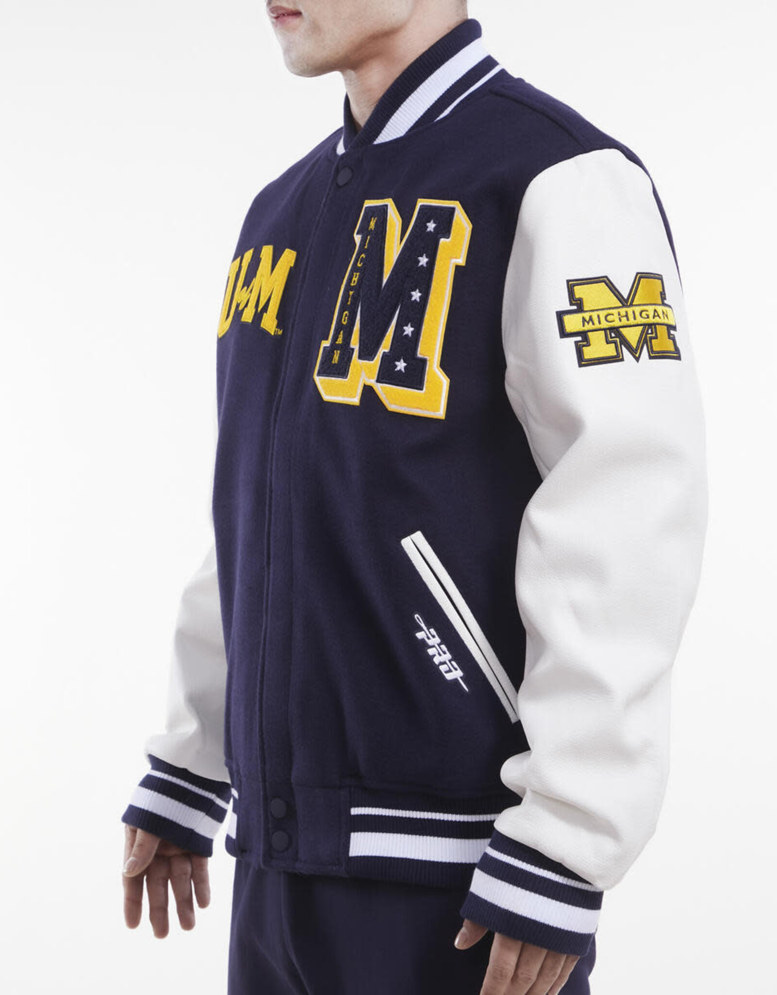 Pro Standard Michigan Wolverines Men's Classic Rib Wool Varsity Jacket