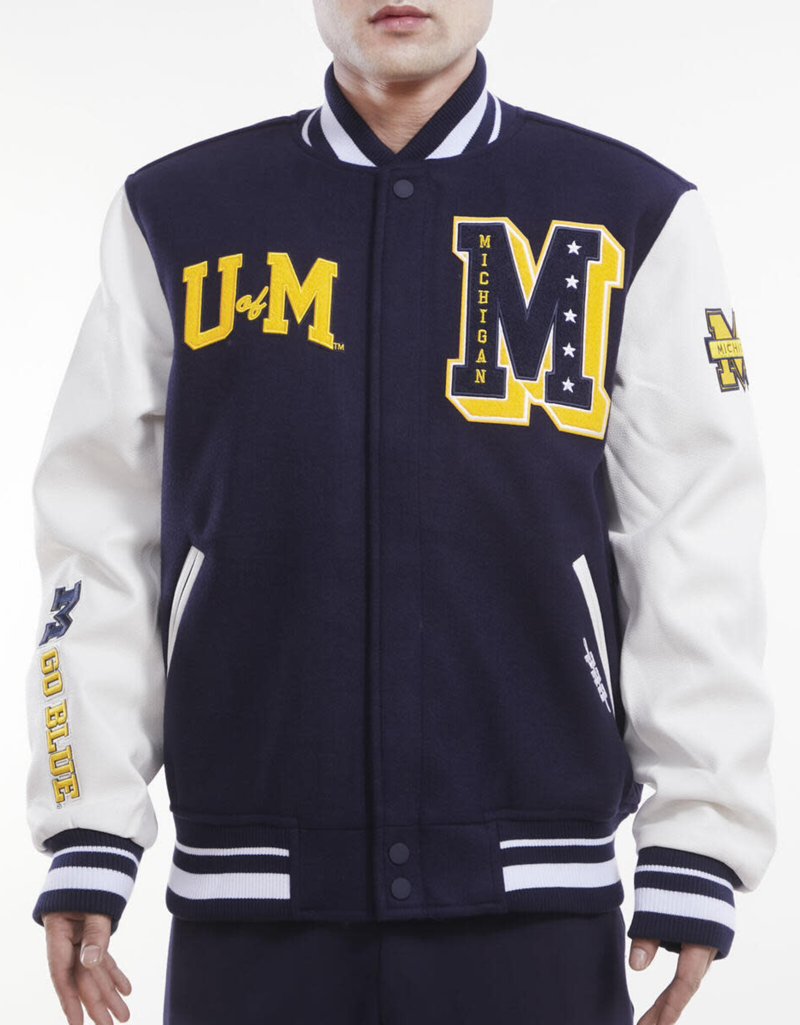 Pro Standard Michigan Wolverines Men's Classic Rib Wool Varsity Jacket