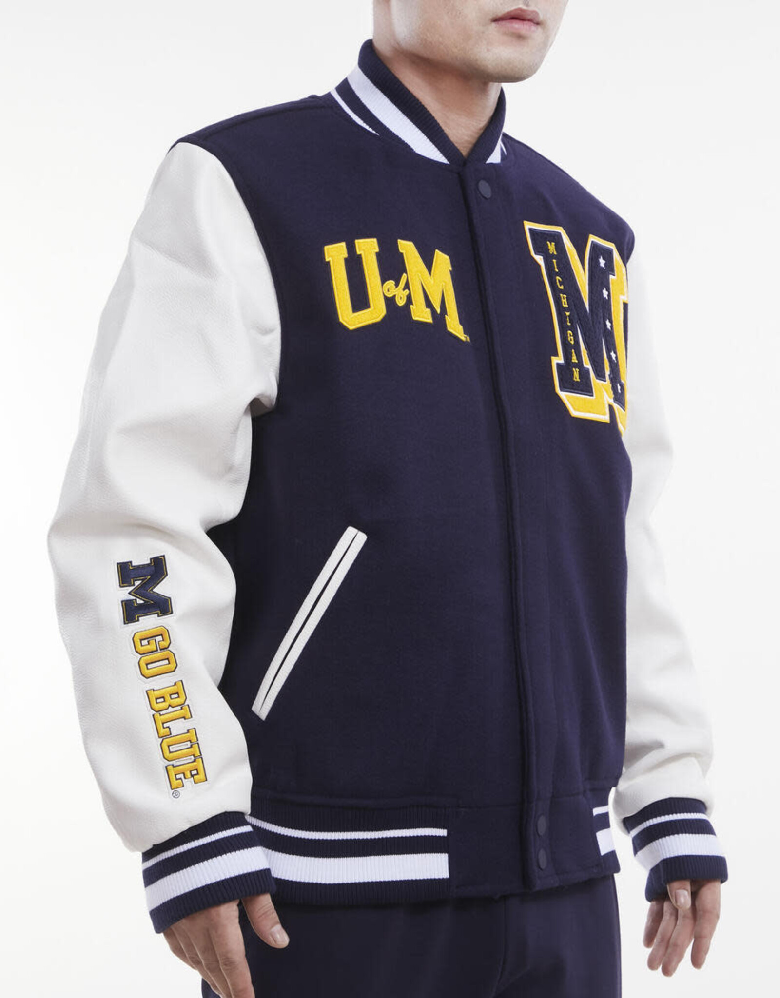 Pro Standard Michigan Wolverines Men's Classic Rib Wool Varsity Jacket