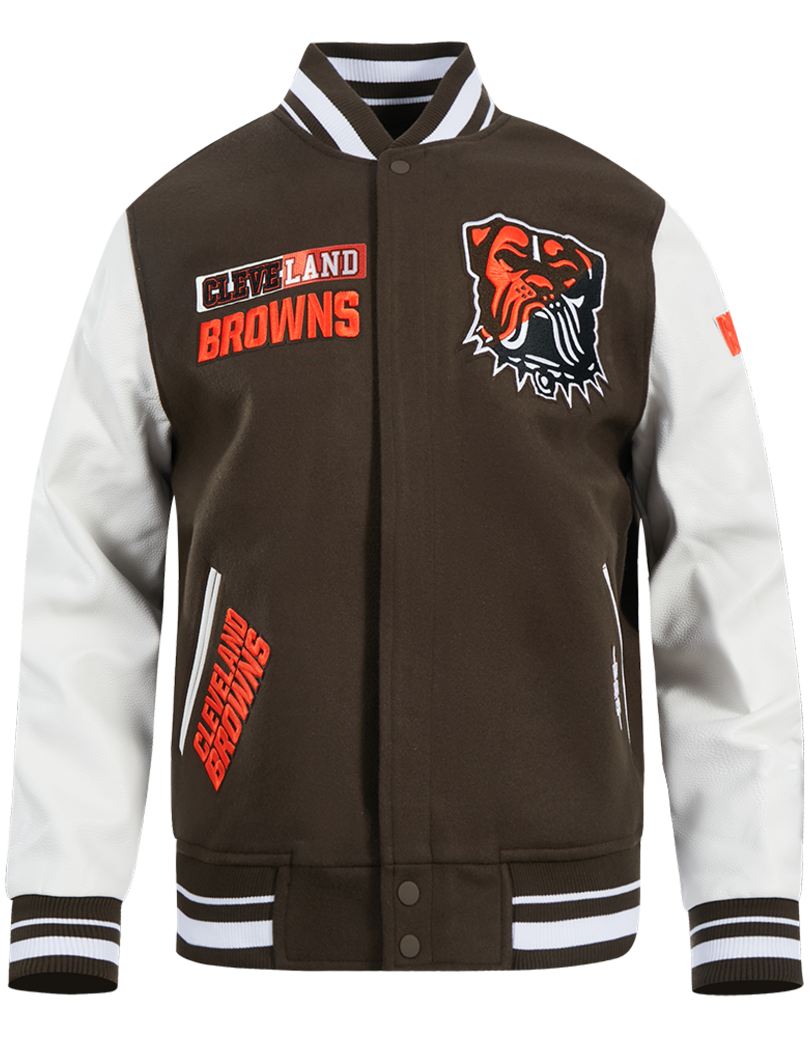 Pro Standard Cleveland Browns Men's Split Logo Wool Varsity Jacket