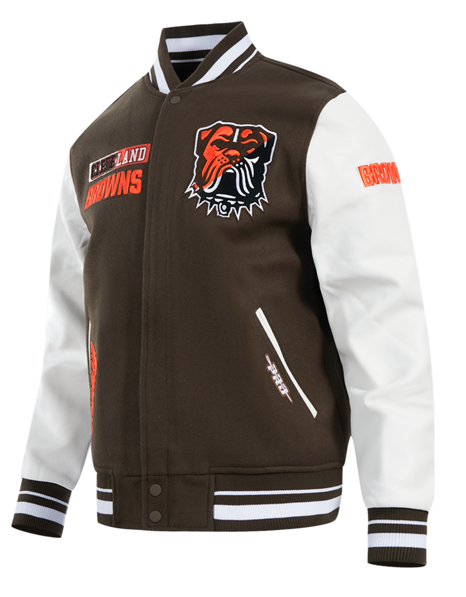 Pro Standard Cleveland Browns Men's Split Logo Wool Varsity Jacket