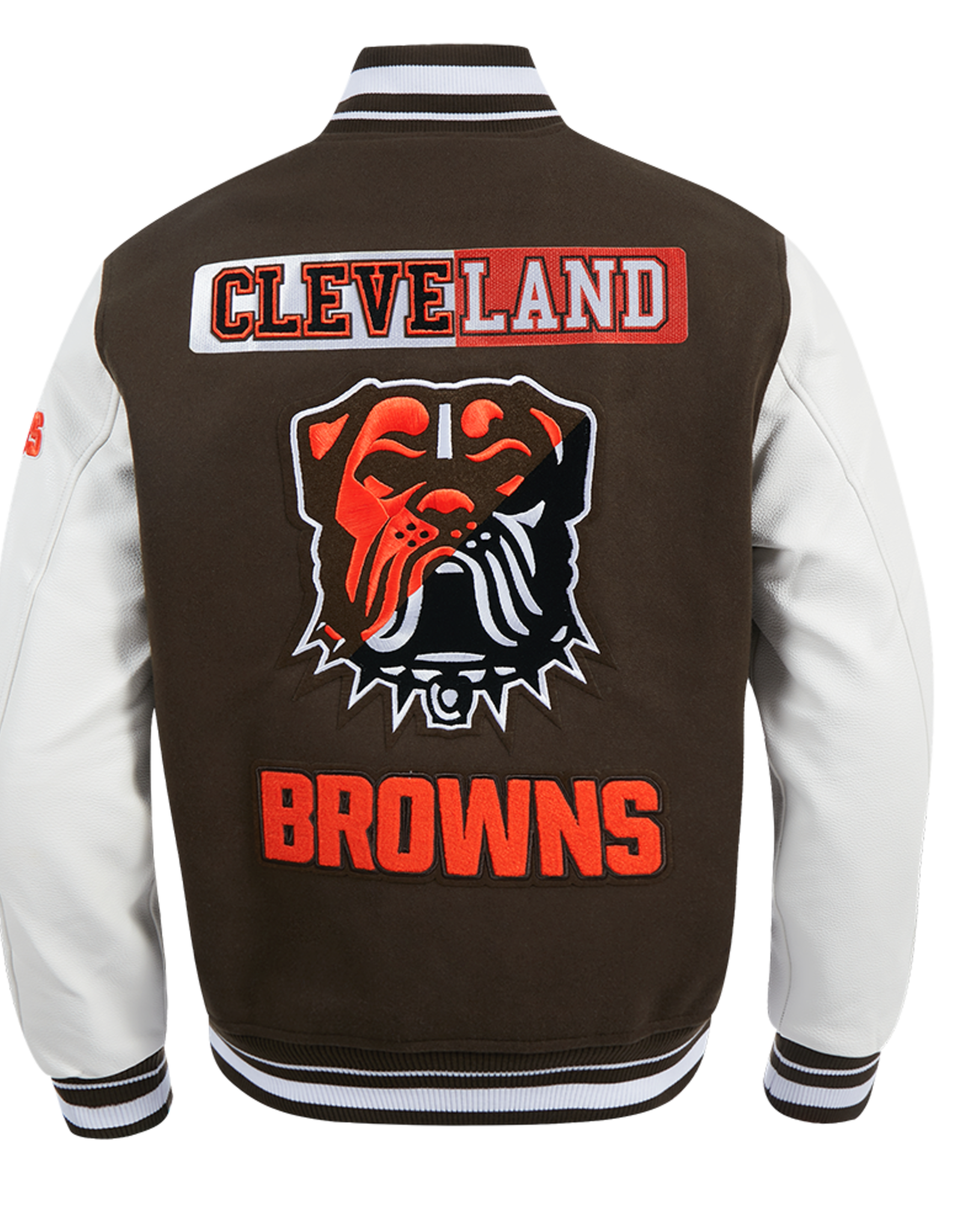 Pro Standard Cleveland Browns Men's Split Logo Wool Varsity Jacket