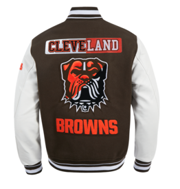 Pro Standard Cleveland Browns Men's Split Logo Wool Varsity Jacket