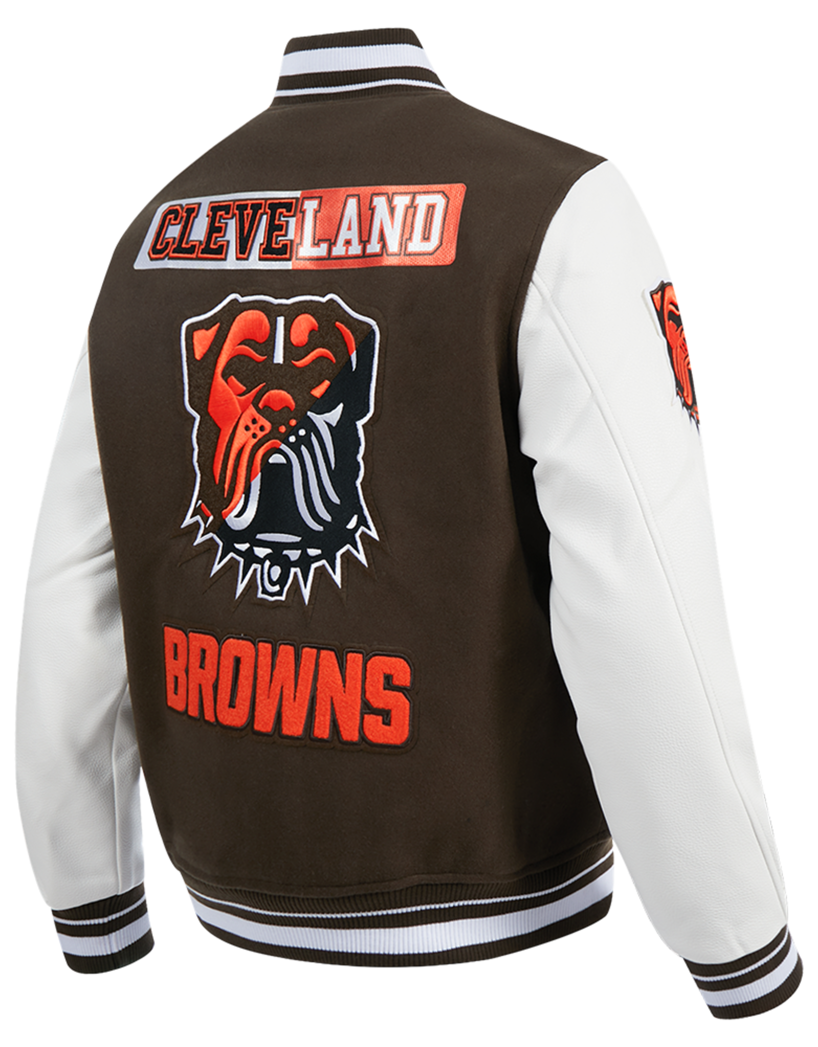 Pro Standard Cleveland Browns Men's Split Logo Wool Varsity Jacket