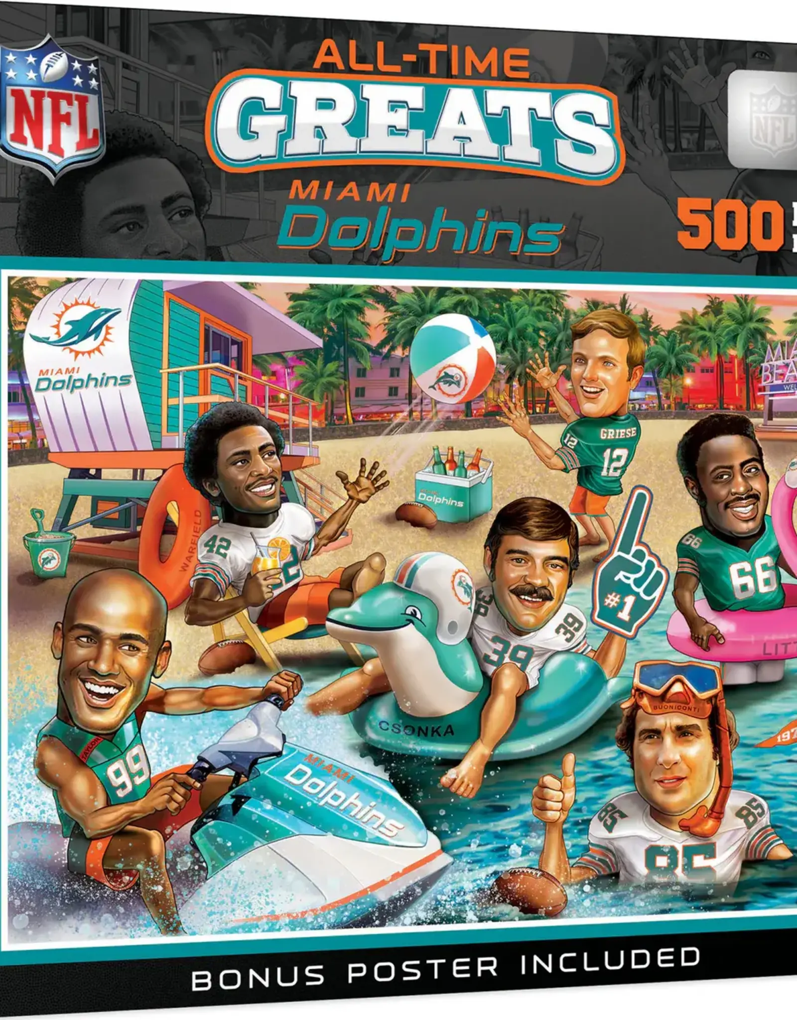 MASTERPIECES Miami Dolphins All-Time Greats 500 Piece Puzzle