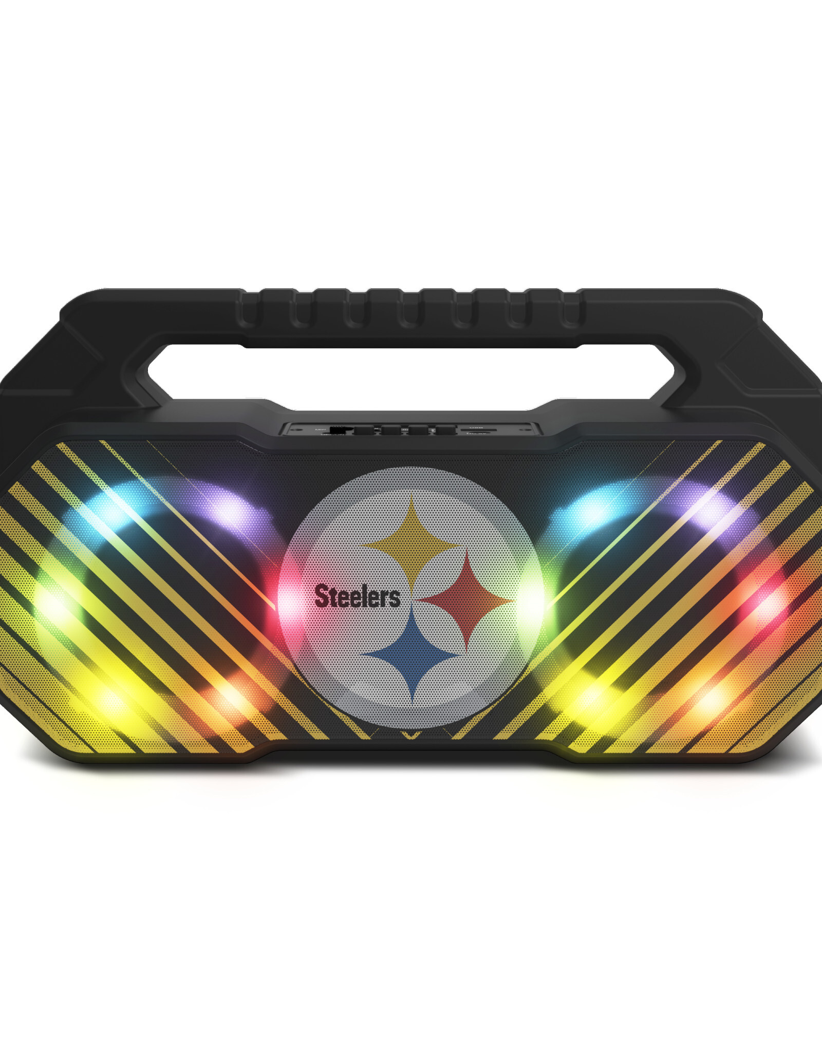 Prime Brands Group Pittsburgh Steelers LED Boom Box Speaker