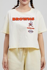 Pro Standard Cleveland Browns Women's Retro Classic Boxy Tee - Eggshell