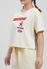 Pro Standard Cleveland Browns Women's Retro Classic Boxy Tee - Eggshell