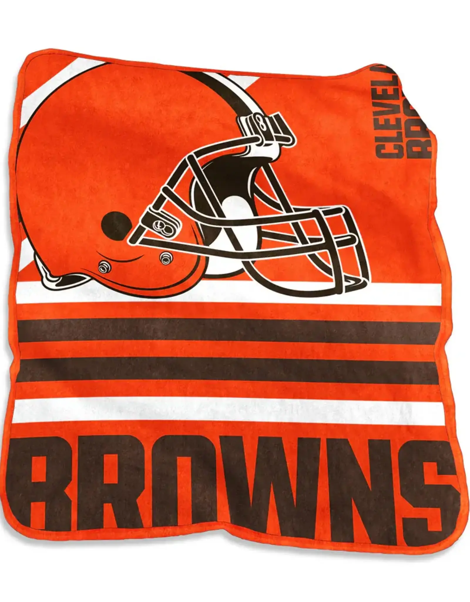 Logo Brands Cleveland Browns 50x60 Raschel Plush Striped Throw