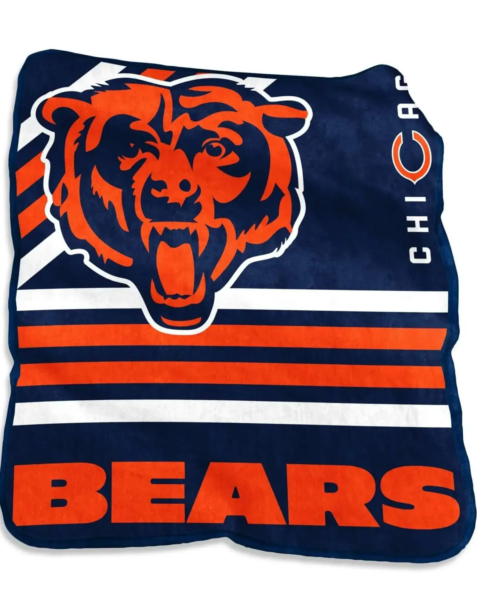 Logo Brands Chicago Bears 50x60 Raschel Plush Striped Throw