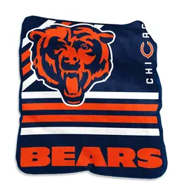Logo Brands Chicago Bears 50x60 Raschel Plush Striped Throw
