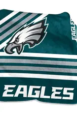 Logo Brands Philadelphia Eagles 50x60 Raschel Plush Striped Throw