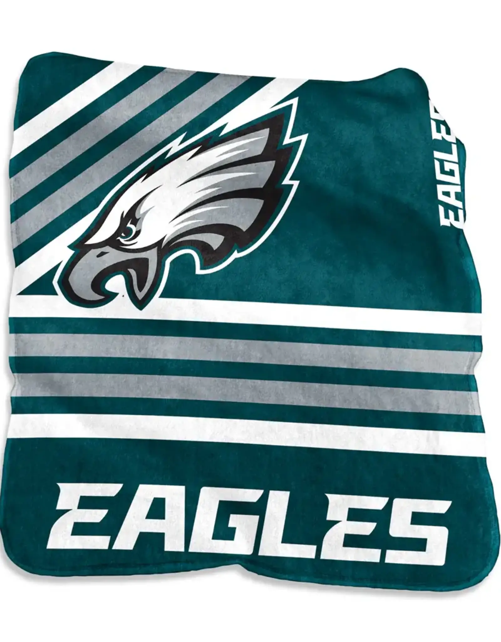 Logo Brands Philadelphia Eagles 50x60 Raschel Plush Striped Throw
