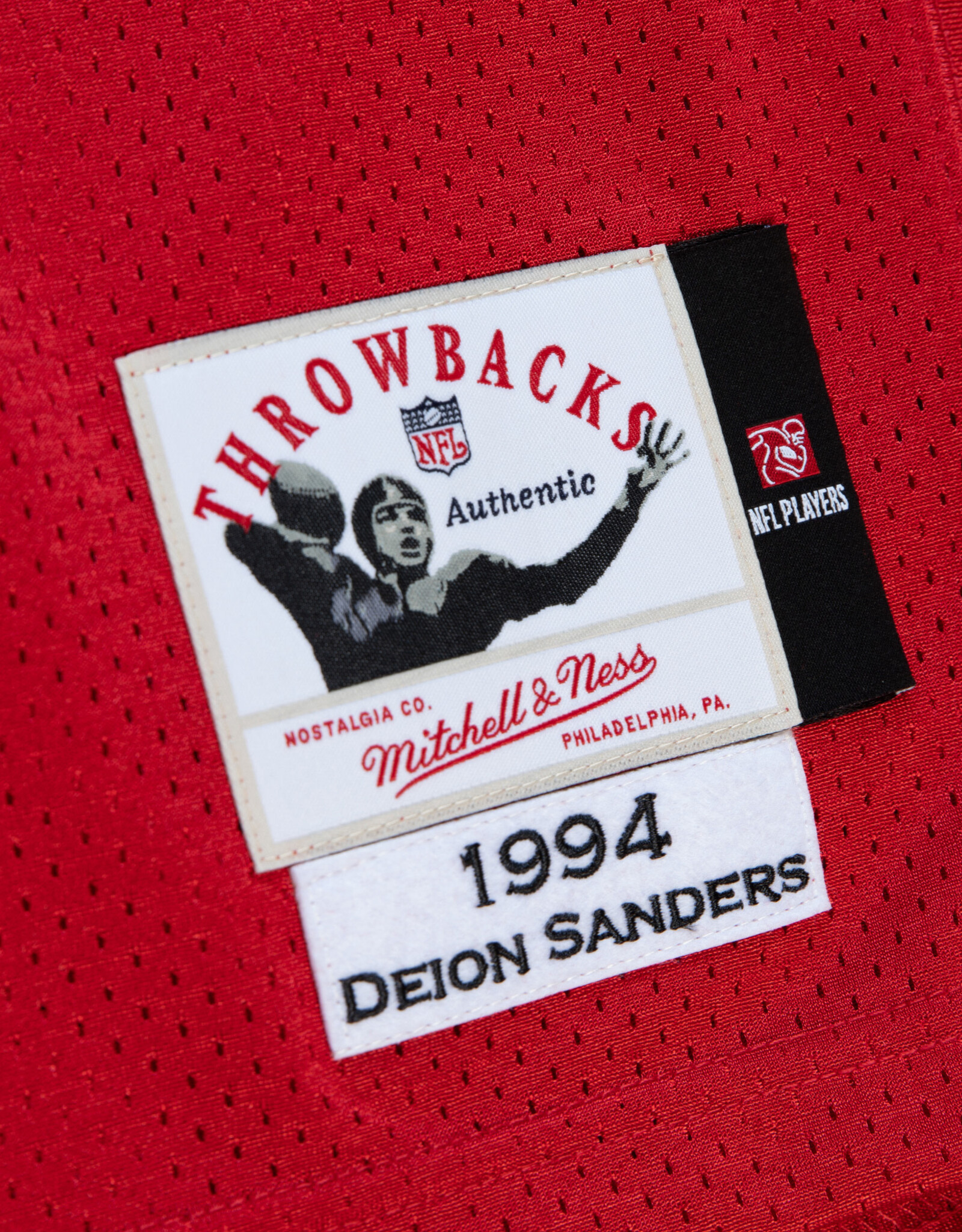 Mitchell & Ness San Francisco 49ers Men' 1994 Deion Sanders Dark Drop Shadow Jersey