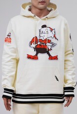 Pro Standard Cleveland Browns Men's Retro Classic Fleece Pullover Hoodie - Eggshell