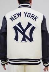 Pro Standard New York Yankees Men's Classic Retro Wool Varsity Jacket - Eggshell