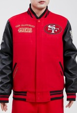 Pro Standard San Francisco 49ers Men's Classic Retro Wool Varsity Jacket - Red