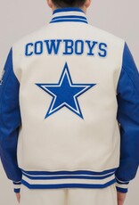 Pro Standard Dallas Cowboys Men's Classic Retro Wool Varsity Jacket - Eggshell