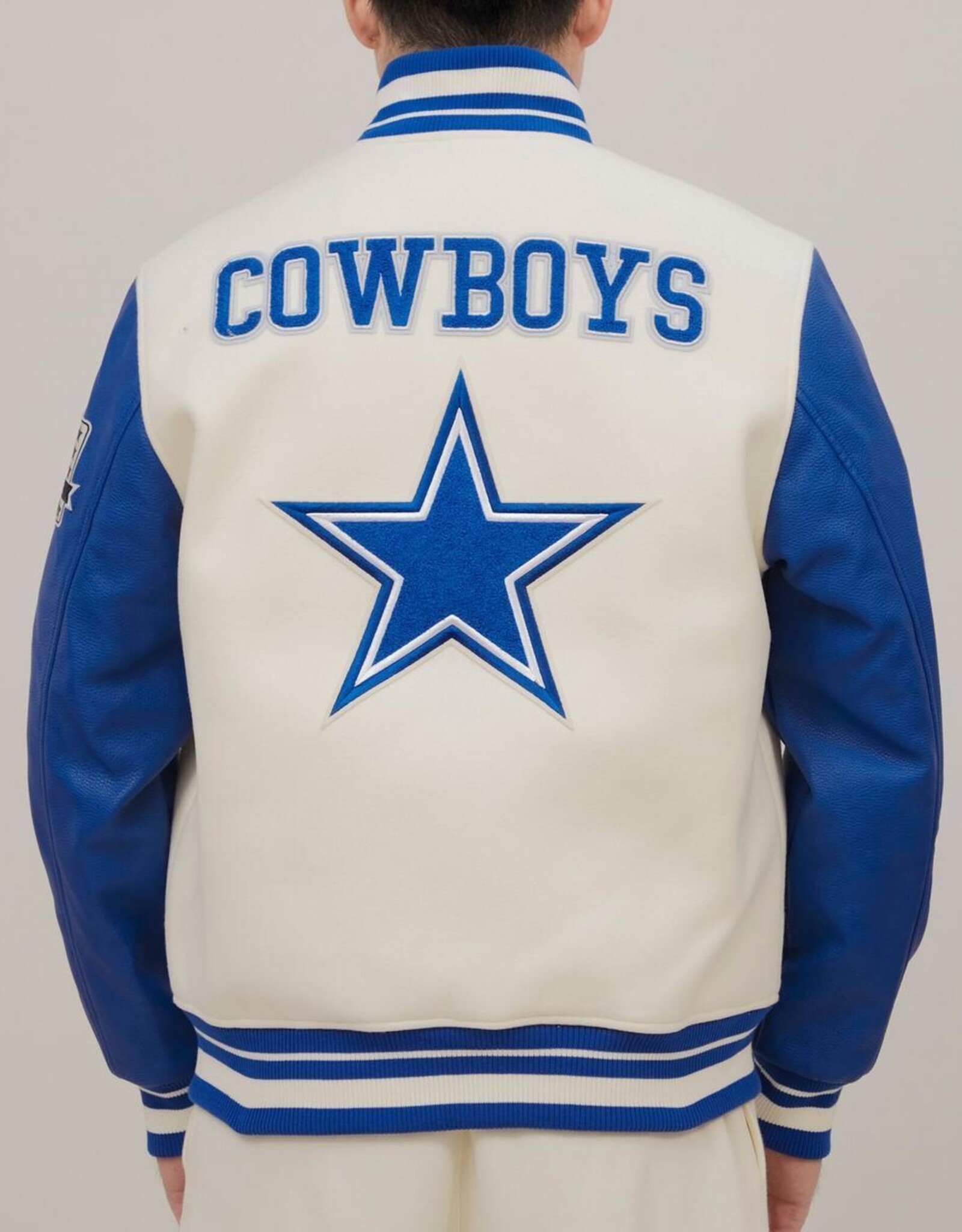Pro Standard Dallas Cowboys Men's Classic Retro Wool Varsity Jacket - Eggshell
