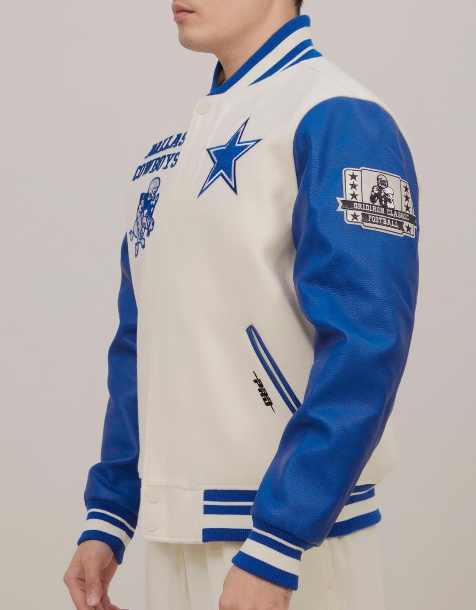 Pro Standard Dallas Cowboys Men's Classic Retro Wool Varsity Jacket - Eggshell