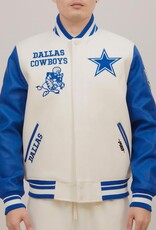 Pro Standard Dallas Cowboys Men's Classic Retro Wool Varsity Jacket - Eggshell