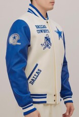 Pro Standard Dallas Cowboys Men's Classic Retro Wool Varsity Jacket - Eggshell