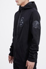 Pro Standard Pittsburgh Steelers Men's Triple Black Front Zip Hoodie