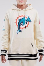 Pro Standard Miami Dolphins Men's Retro Classic Fleece Pullover Hoodie - Eggshell