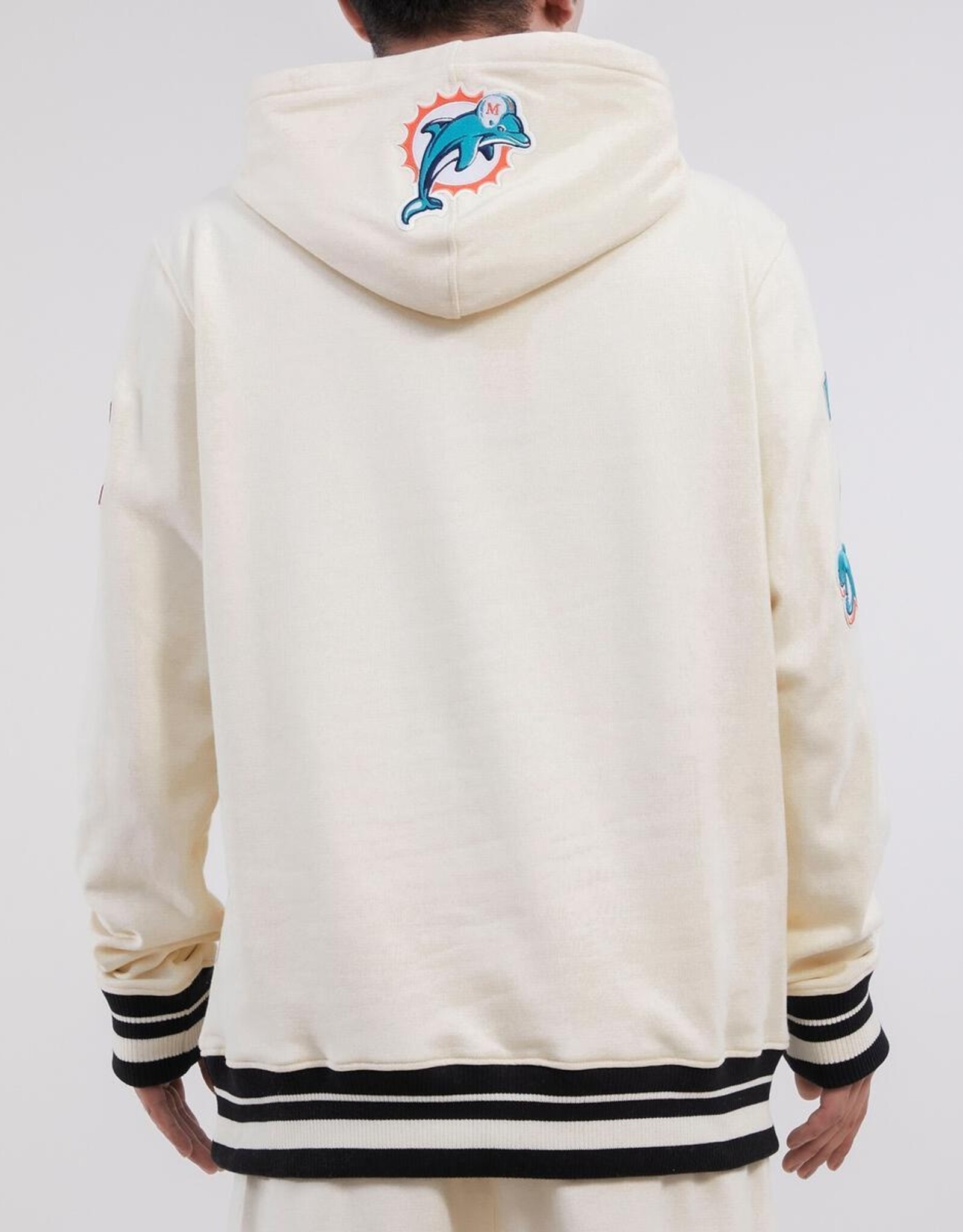 Pro Standard Miami Dolphins Men's Retro Classic Fleece Pullover Hoodie - Eggshell