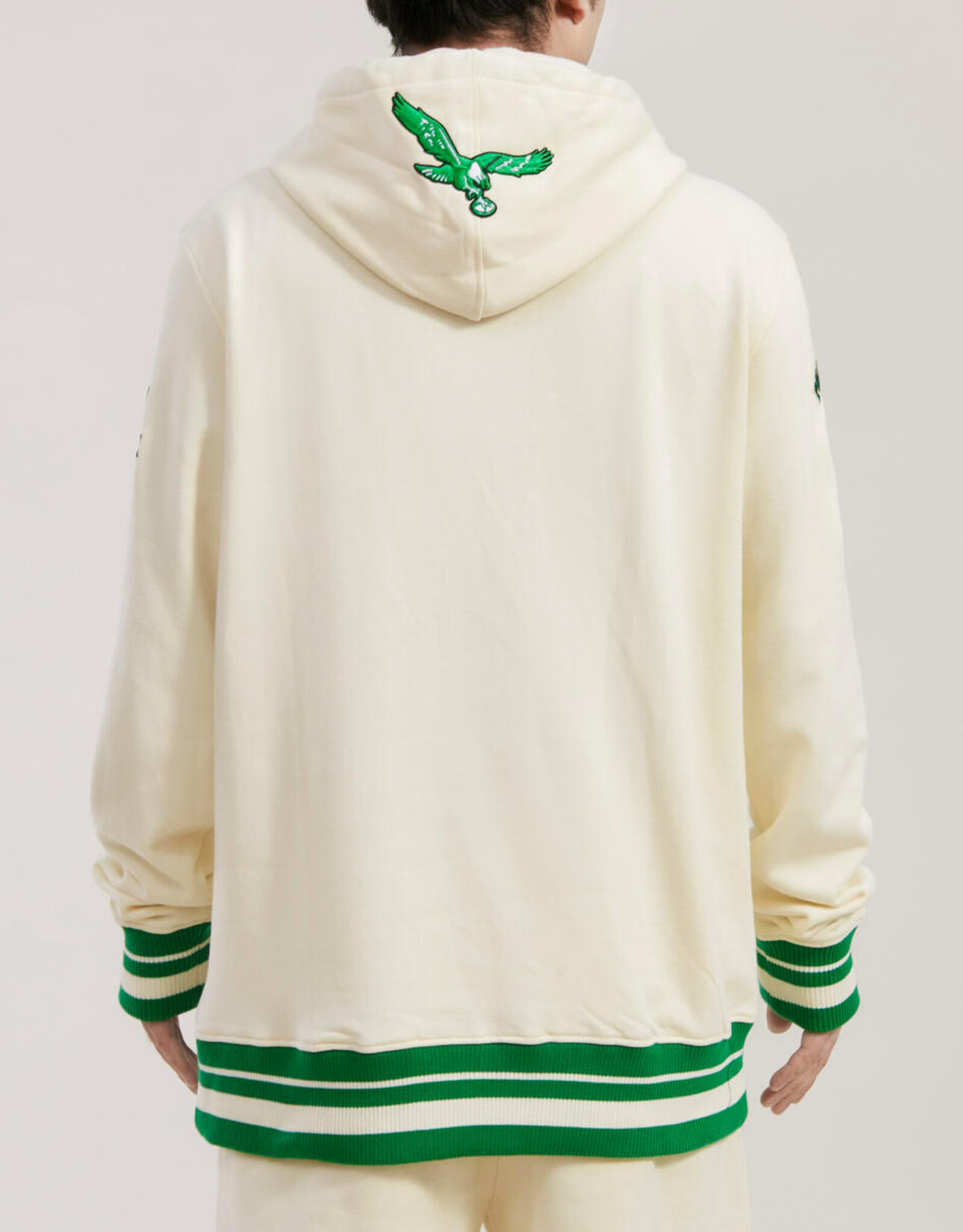 Pro Standard Philadelphia Eagles Men's Retro Classic Fleece Pullover Hoodie - Eggshell