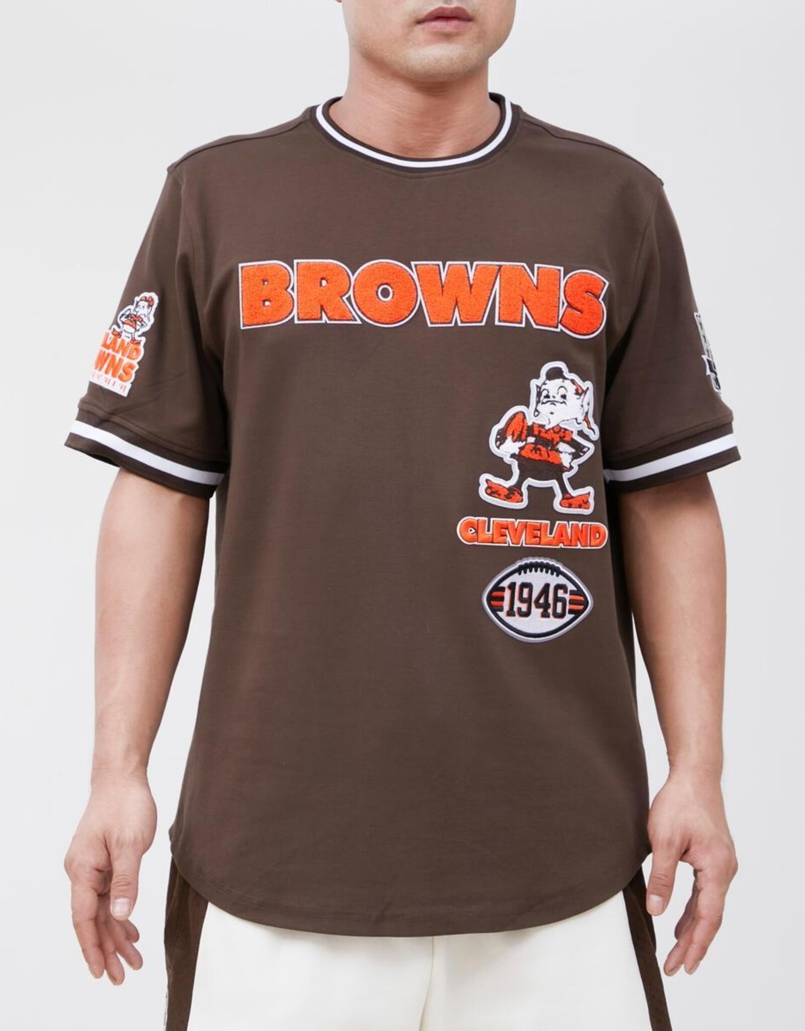 Pro Standard Cleveland Browns Men's Classic Retro Striped Short Sleeve Tee - Brown