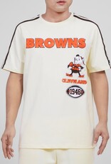 Pro Standard Cleveland Browns Men's Classic Retro Striped Short Sleeve Tee - Eggshell Pro Standard Cleveland Browns Men's Classic Retro Striped Short Sleeve Tee - Eggshell
