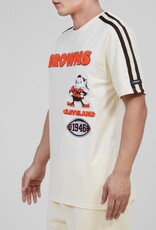 Pro Standard Cleveland Browns Men's Classic Retro Striped Short Sleeve Tee - Eggshell Pro Standard Cleveland Browns Men's Classic Retro Striped Short Sleeve Tee - Eggshell
