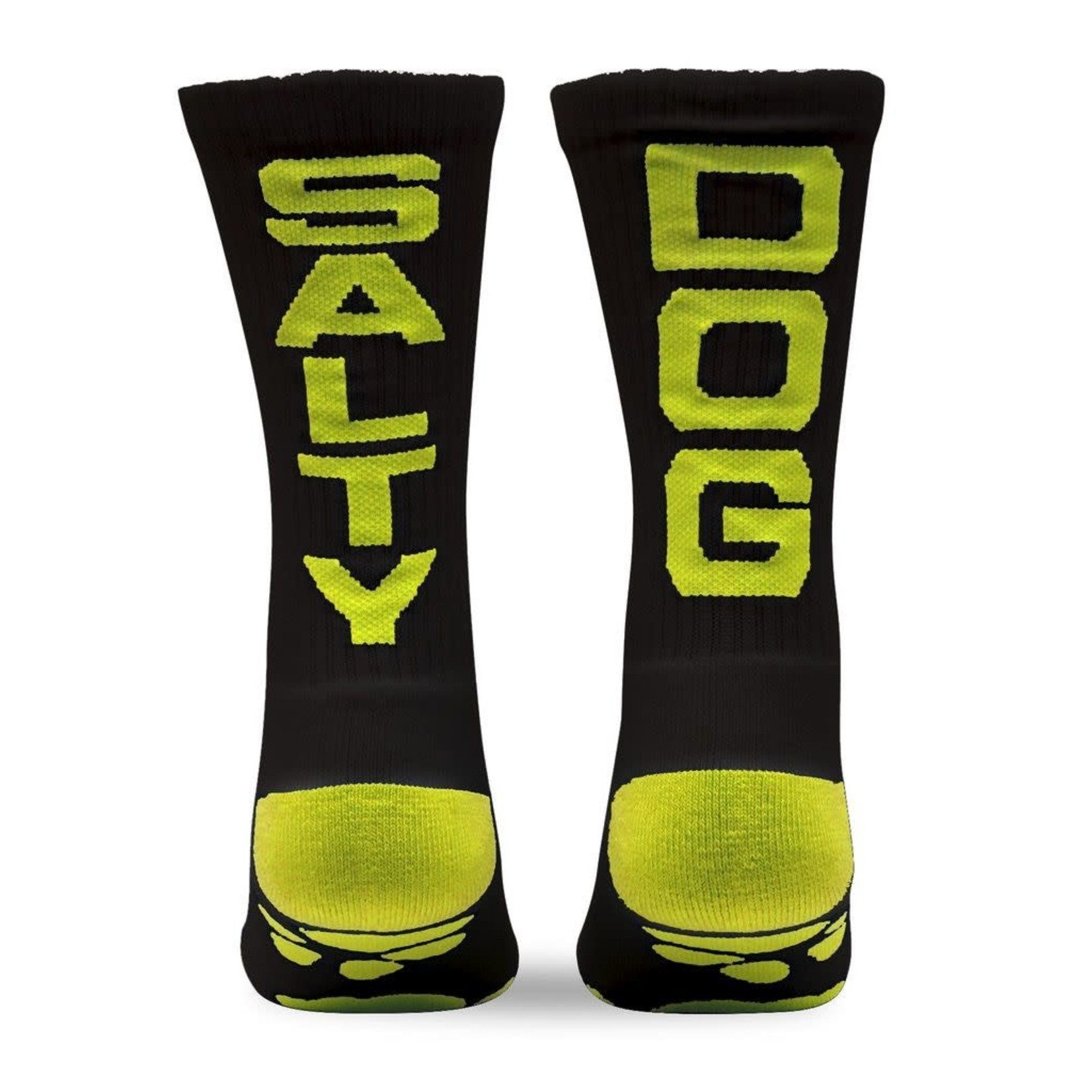 Youth Socks-Salty Dog, Black/Neon Yellow, OSFA