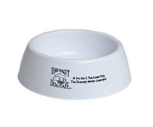 Dog Bowl - White - Plastic - Salty Dog T-Shirt Factory