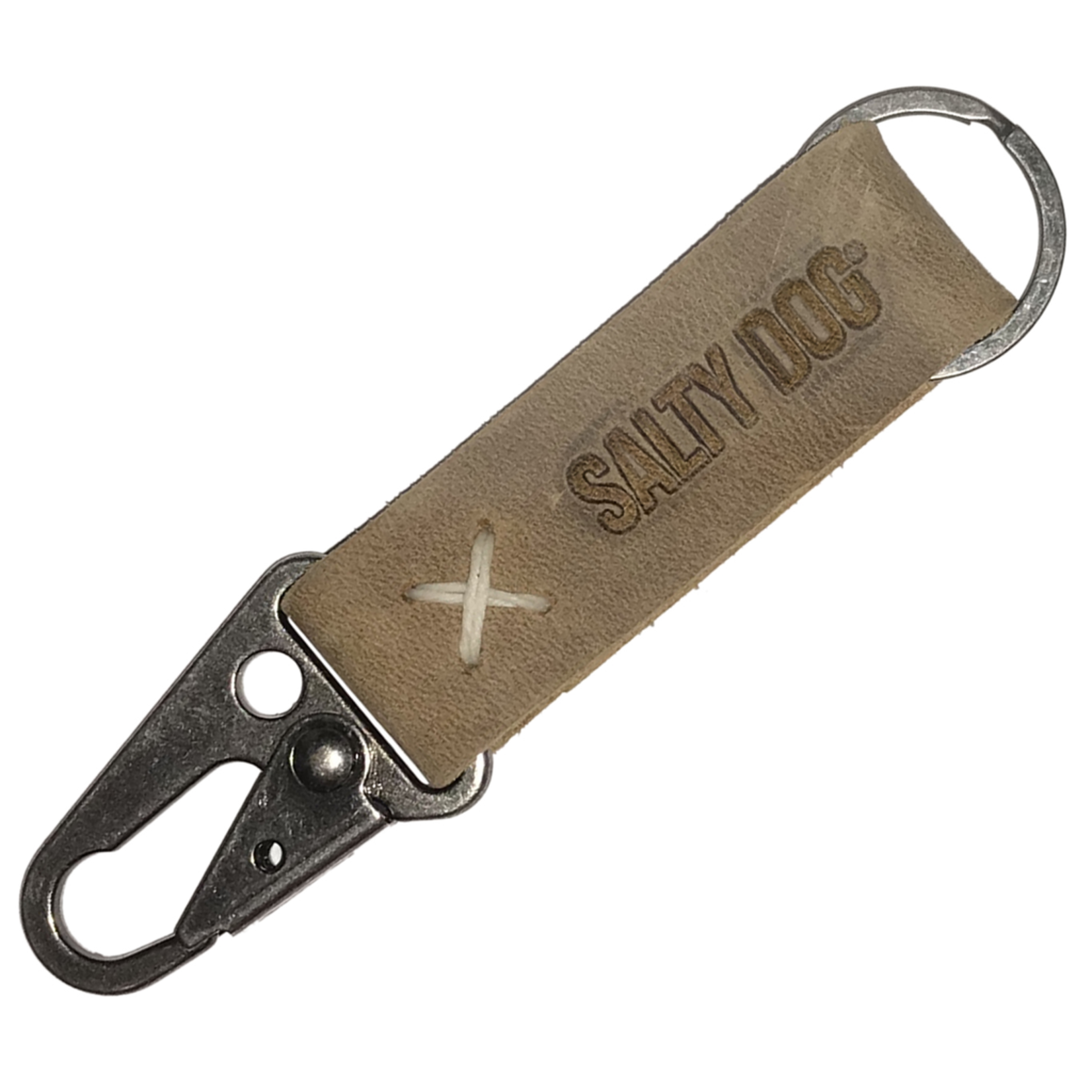 Key Chain - Leather Carabiner, Distressed Brown - Salty Dog T-Shirt Factory