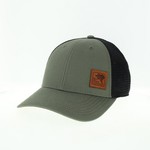 BWB Hat - Leather Patch Lo-Pro Trucker, OV/BK