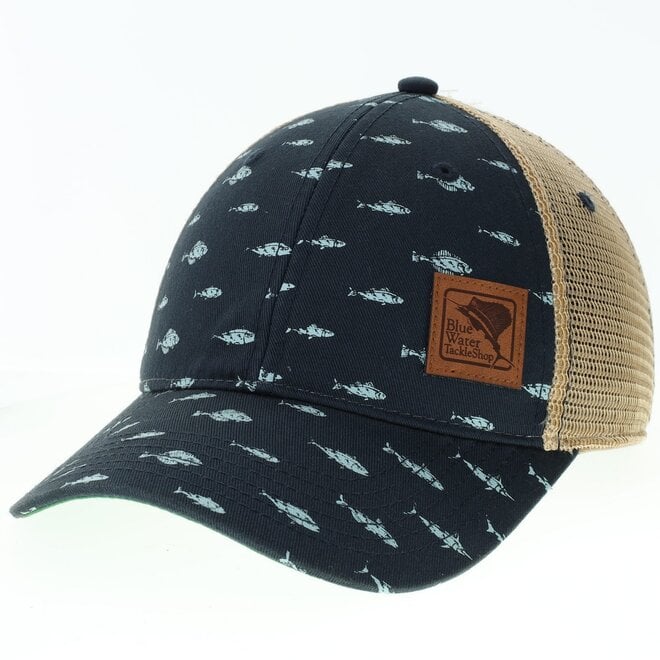 BWB Hat - Old Fav Leather Patch, Fish