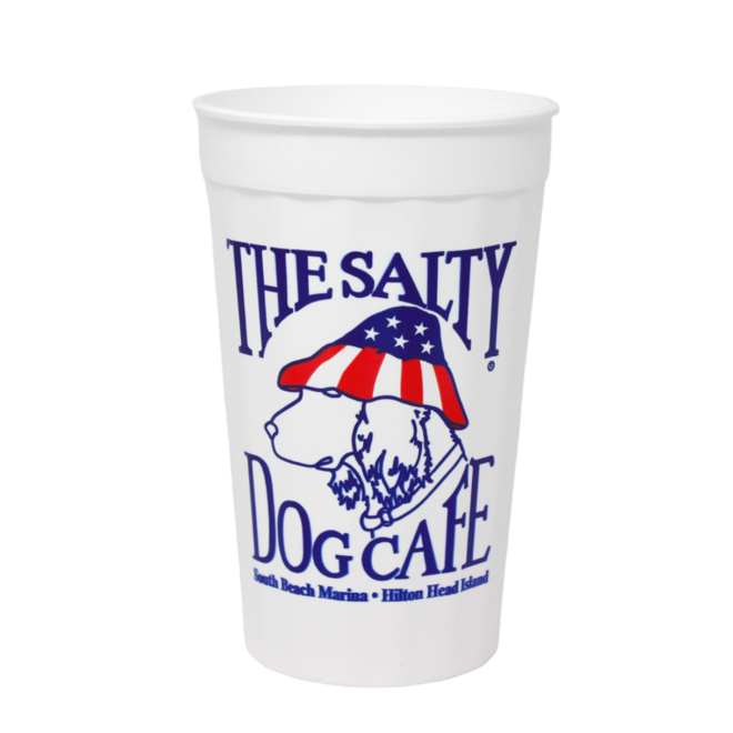 Party Cup - Patriot Dog, White, 22oz
